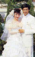 Candice Yu & Chow Yun-fat lors de leur mariage